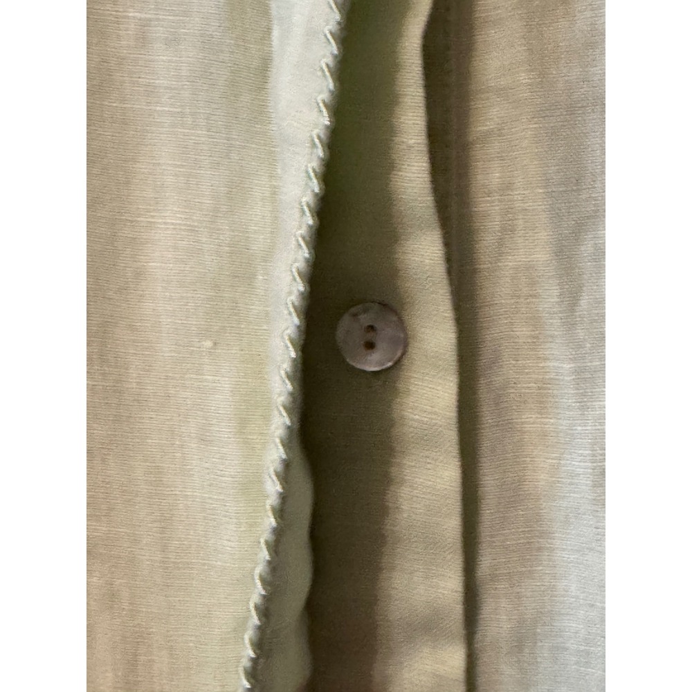 Edward 100% Irish Linen Button Up Shirt Pale Lime Green Sheer Hem XL - Picture 4 of 8